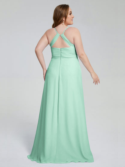 Julianna Modest Spaghetti Straps Plus Size Bridesmaid Dresses
