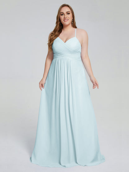 Julianna Modest Spaghetti Straps Plus Size Bridesmaid Dresses