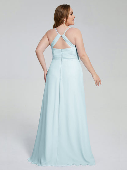 Julianna Modest Spaghetti Straps Plus Size Bridesmaid Dresses