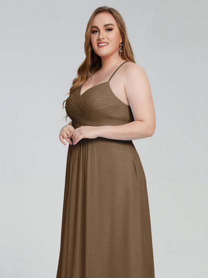 Julianna Modest Spaghetti Straps Plus Size Bridesmaid Dresses