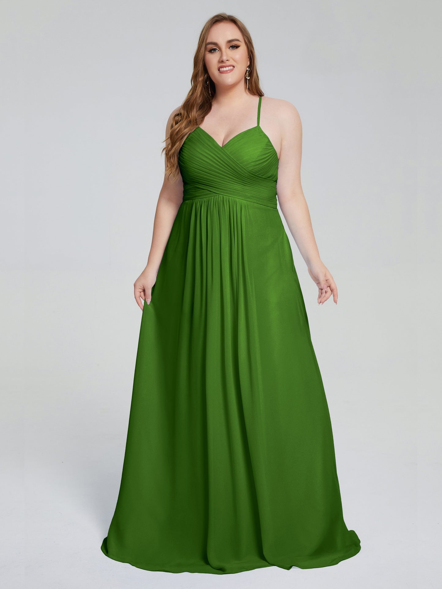Julianna Modest Spaghetti Straps Plus Size Bridesmaid Dresses