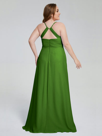 Julianna Modest Spaghetti Straps Plus Size Bridesmaid Dresses