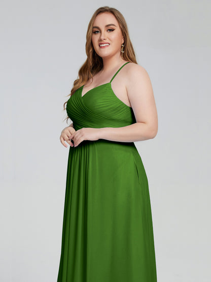 Julianna Modest Spaghetti Straps Plus Size Bridesmaid Dresses