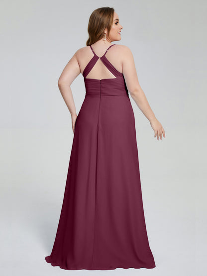 Julianna Modest Spaghetti Straps Plus Size Bridesmaid Dresses