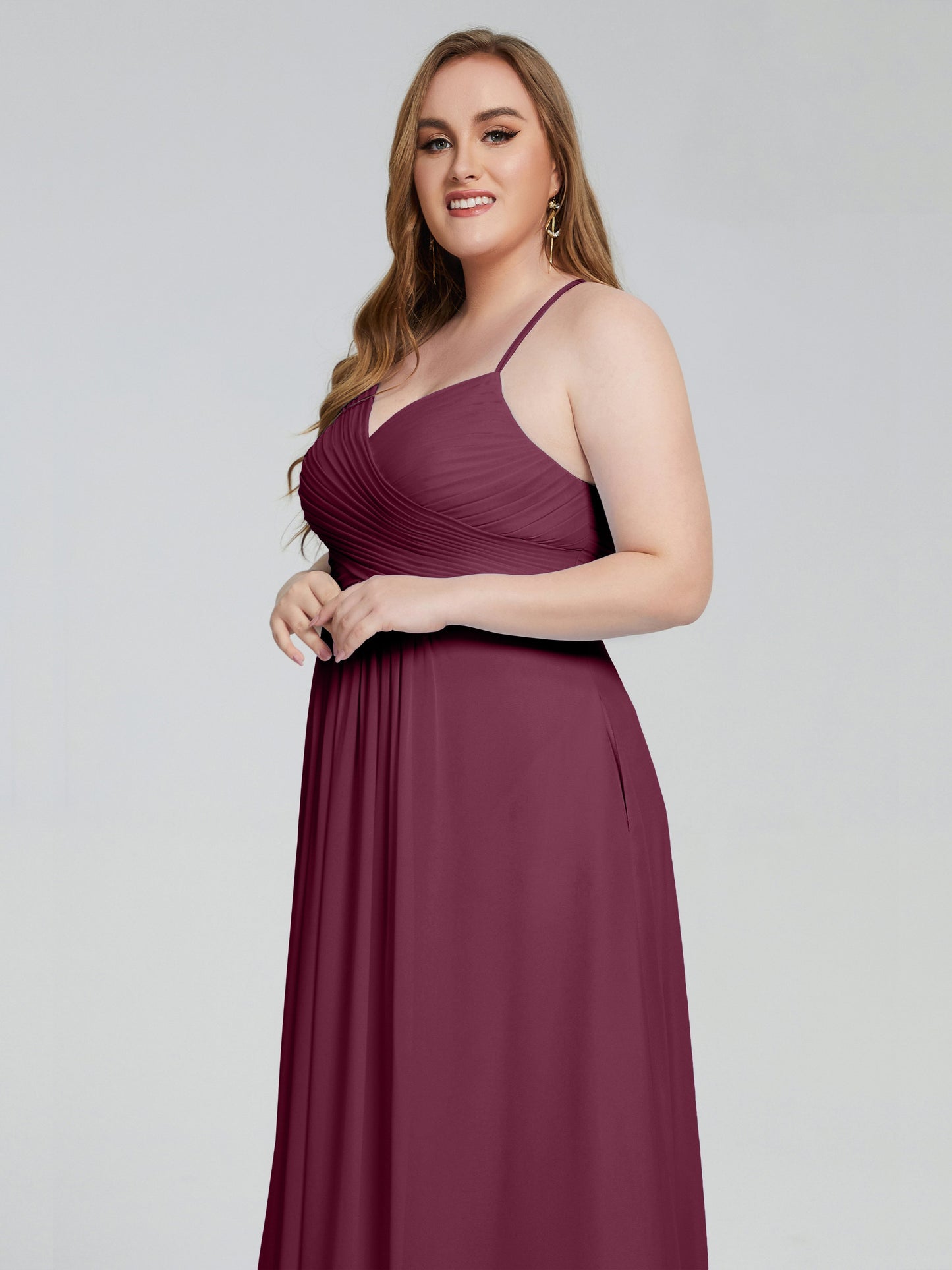 Julianna Modest Spaghetti Straps Plus Size Bridesmaid Dresses