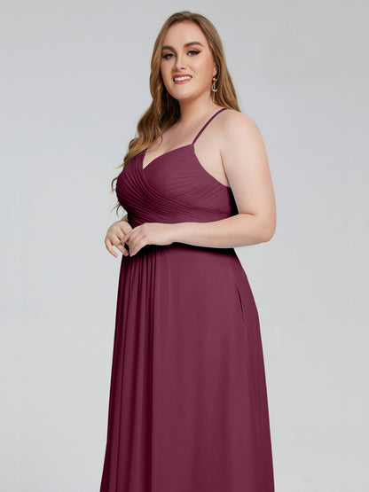 Julianna Modest Spaghetti Straps Plus Size Bridesmaid Dresses