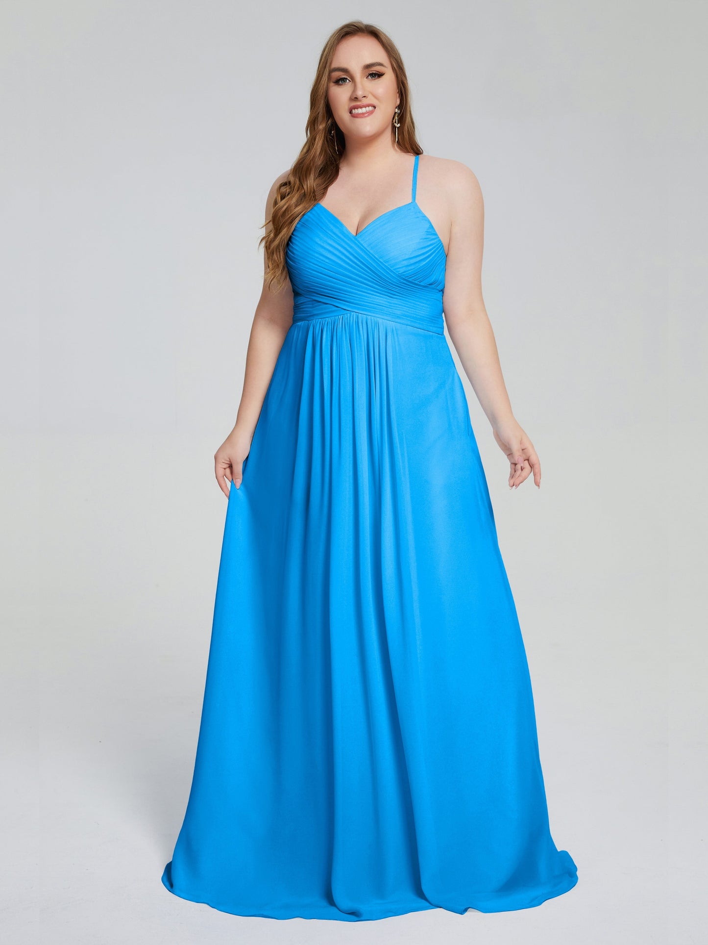 Julianna Modest Spaghetti Straps Plus Size Bridesmaid Dresses