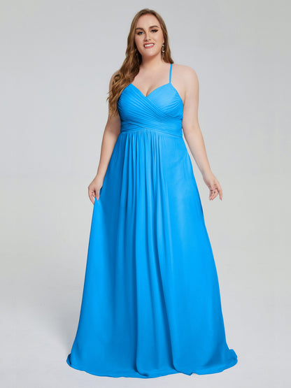 Julianna Modest Spaghetti Straps Plus Size Bridesmaid Dresses