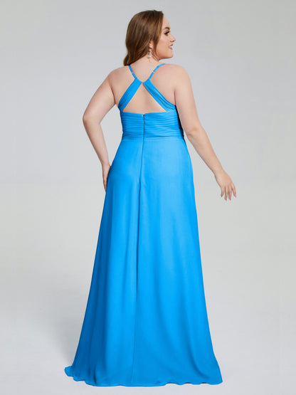 Julianna Modest Spaghetti Straps Plus Size Bridesmaid Dresses