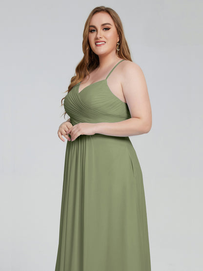 Julianna Modest Spaghetti Straps Plus Size Bridesmaid Dresses