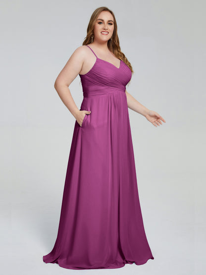 Julianna Modest Spaghetti Straps Plus Size Bridesmaid Dresses