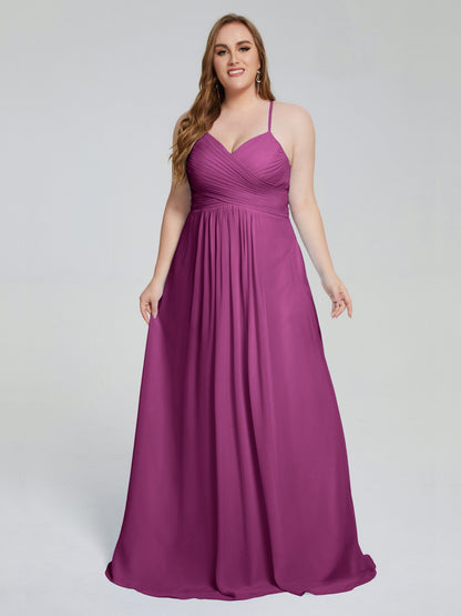 Julianna Modest Spaghetti Straps Plus Size Bridesmaid Dresses
