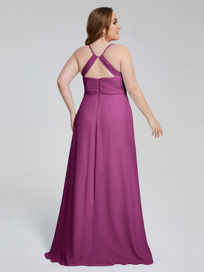 Julianna Modest Spaghetti Straps Plus Size Bridesmaid Dresses