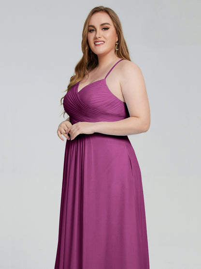 Julianna Modest Spaghetti Straps Plus Size Bridesmaid Dresses