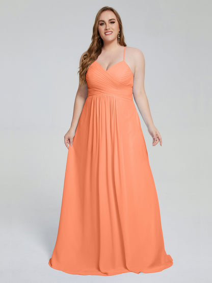 Julianna Modest Spaghetti Straps Plus Size Bridesmaid Dresses