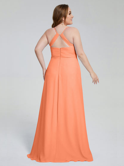 Julianna Modest Spaghetti Straps Plus Size Bridesmaid Dresses