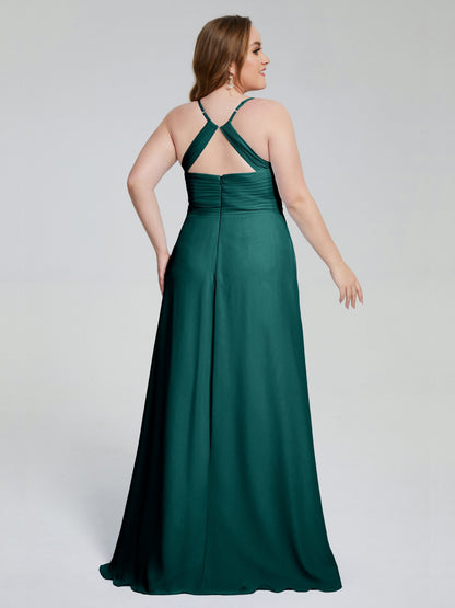 Julianna Modest Spaghetti Straps Plus Size Bridesmaid Dresses