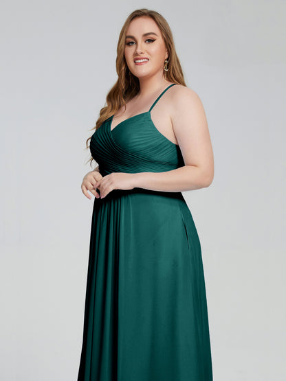 Julianna Modest Spaghetti Straps Plus Size Bridesmaid Dresses
