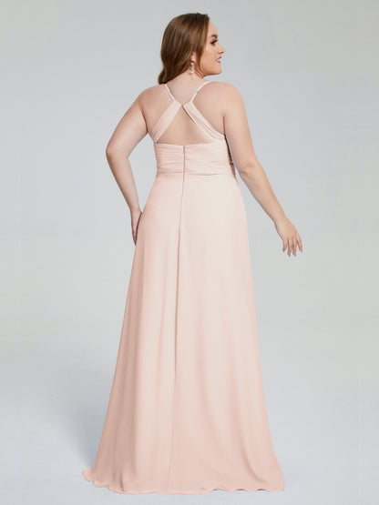 Julianna Modest Spaghetti Straps Plus Size Bridesmaid Dresses