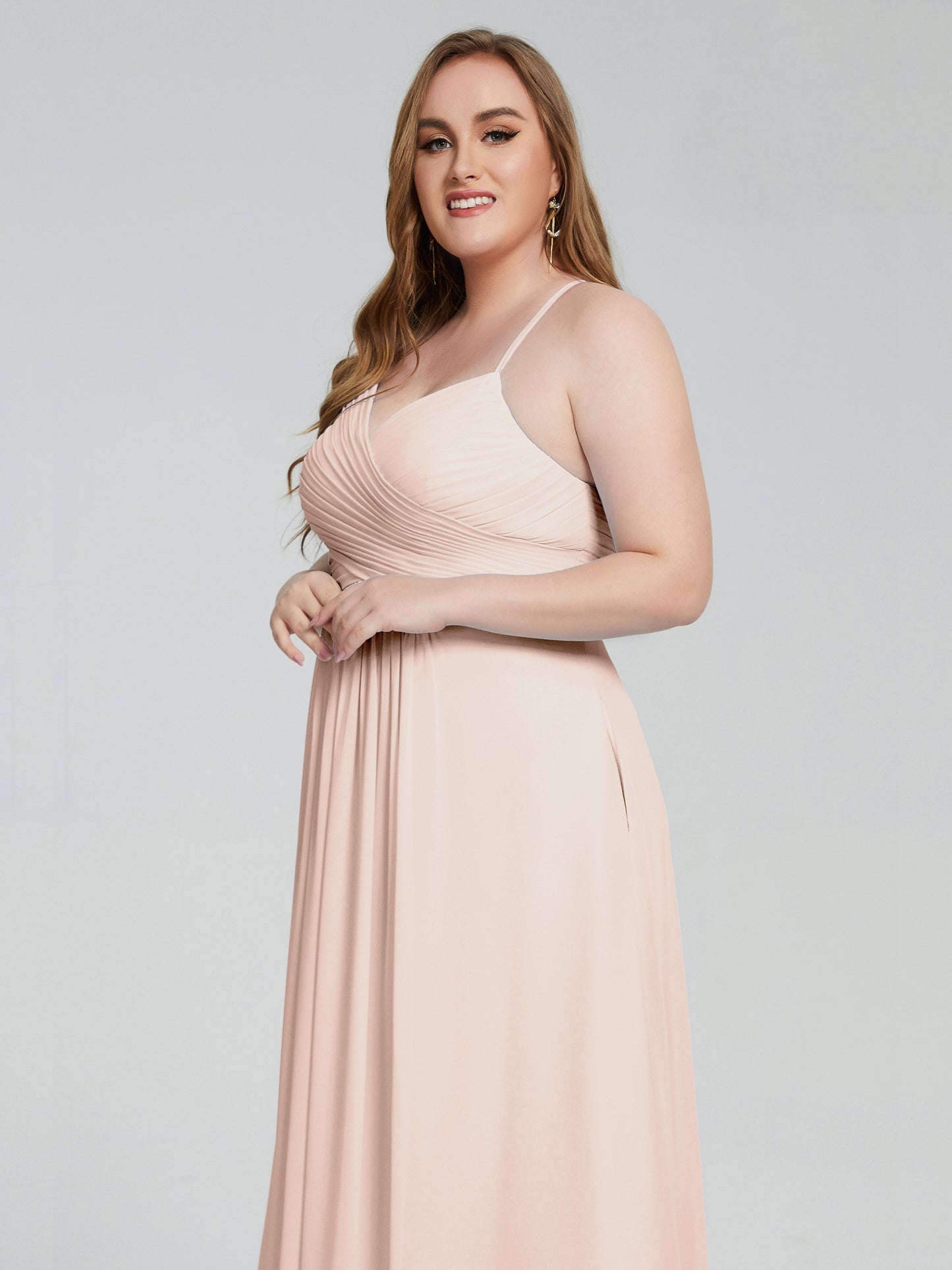 Julianna Modest Spaghetti Straps Plus Size Bridesmaid Dresses