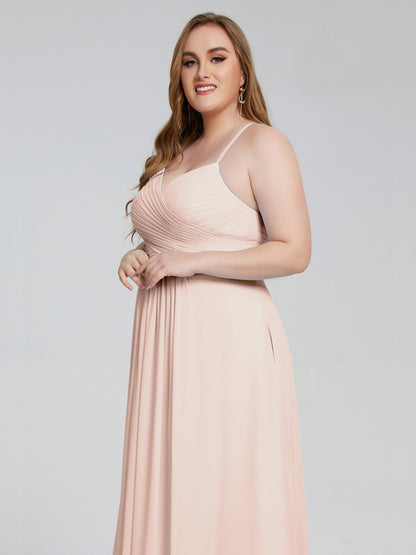Julianna Modest Spaghetti Straps Plus Size Bridesmaid Dresses