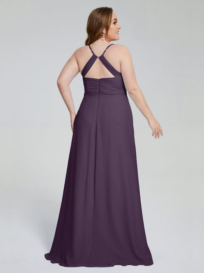 Julianna Modest Spaghetti Straps Plus Size Bridesmaid Dresses