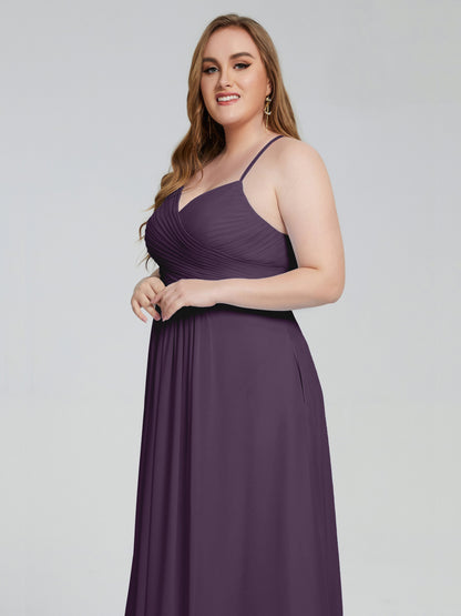 Julianna Modest Spaghetti Straps Plus Size Bridesmaid Dresses