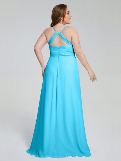 Julianna Modest Spaghetti Straps Plus Size Bridesmaid Dresses