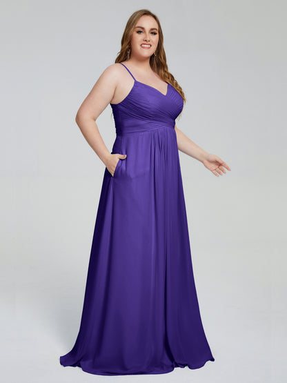 Julianna Modest Spaghetti Straps Plus Size Bridesmaid Dresses