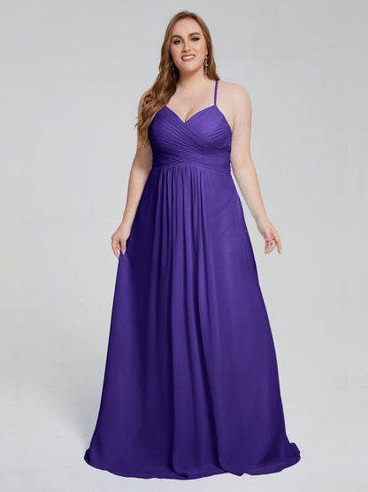 Julianna Modest Spaghetti Straps Plus Size Bridesmaid Dresses