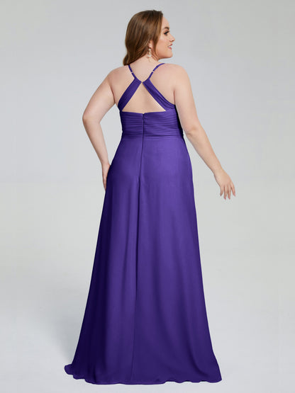 Julianna Modest Spaghetti Straps Plus Size Bridesmaid Dresses