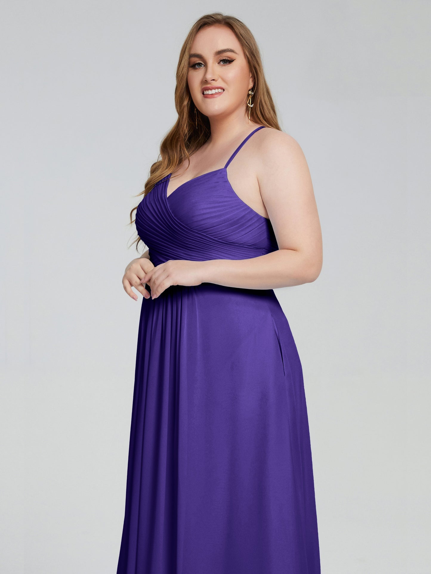 Julianna Modest Spaghetti Straps Plus Size Bridesmaid Dresses