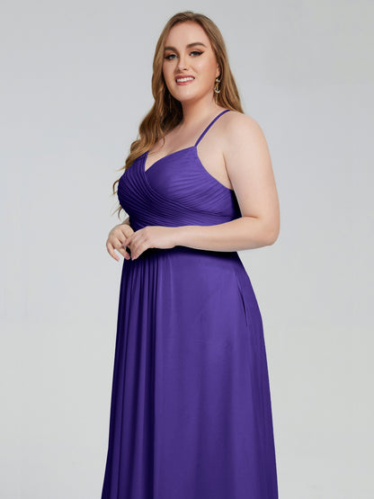 Julianna Modest Spaghetti Straps Plus Size Bridesmaid Dresses