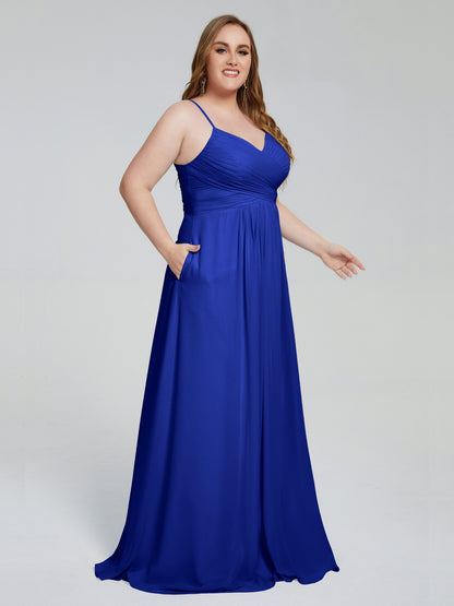 Julianna Modest Spaghetti Straps Plus Size Bridesmaid Dresses