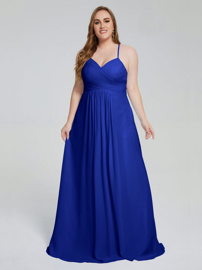Julianna Modest Spaghetti Straps Plus Size Bridesmaid Dresses