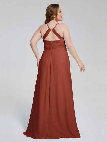 Julianna Modest Spaghetti Straps Plus Size Bridesmaid Dresses