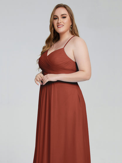 Julianna Modest Spaghetti Straps Plus Size Bridesmaid Dresses