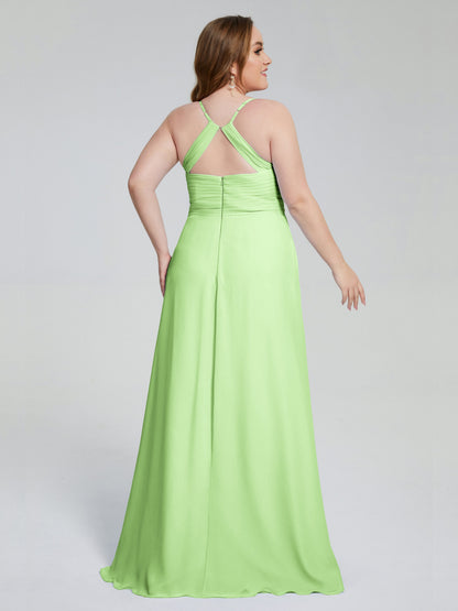 Julianna Modest Spaghetti Straps Plus Size Bridesmaid Dresses