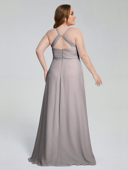 Julianna Modest Spaghetti Straps Plus Size Bridesmaid Dresses