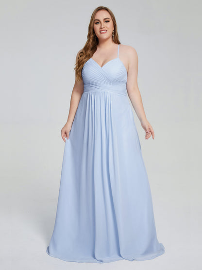 Julianna Modest Spaghetti Straps Plus Size Bridesmaid Dresses