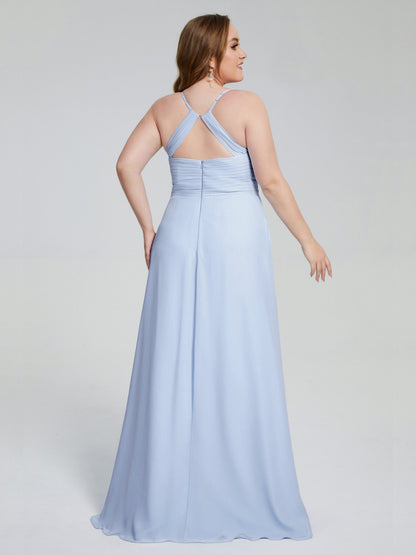 Julianna Modest Spaghetti Straps Plus Size Bridesmaid Dresses