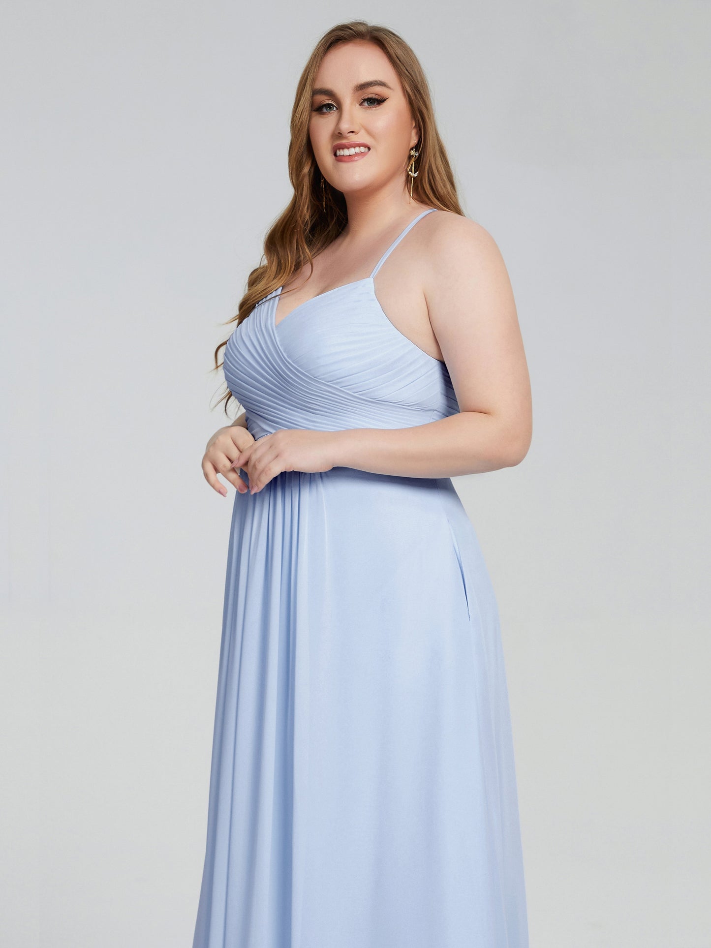 Julianna Modest Spaghetti Straps Plus Size Bridesmaid Dresses