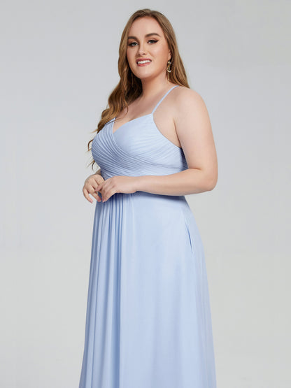 Julianna Modest Spaghetti Straps Plus Size Bridesmaid Dresses