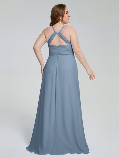 Julianna Modest Spaghetti Straps Plus Size Bridesmaid Dresses