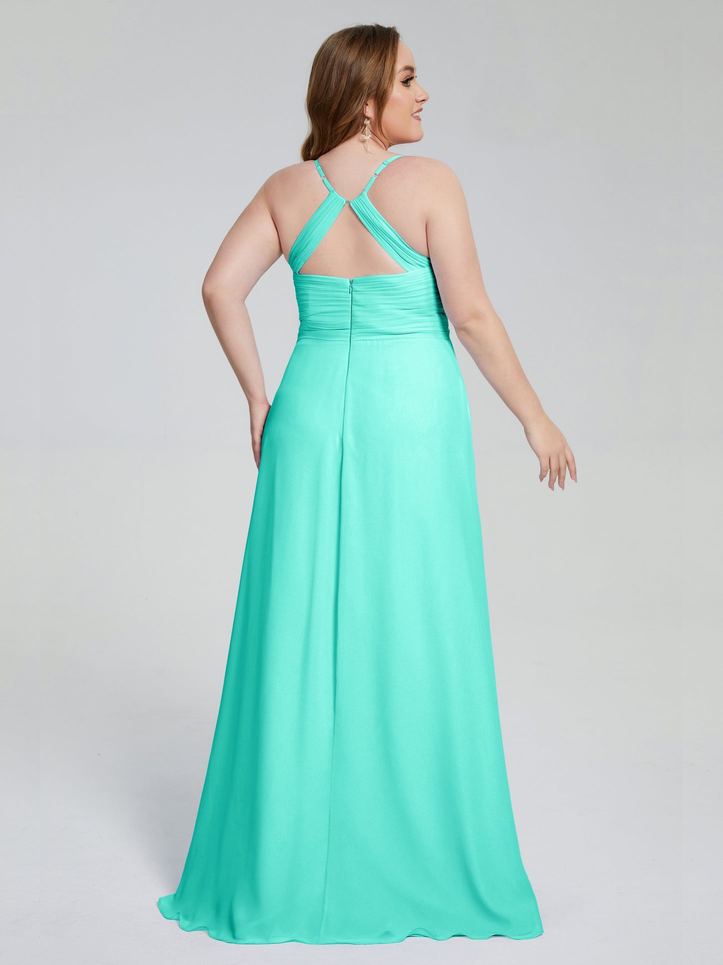 Julianna Modest Spaghetti Straps Plus Size Bridesmaid Dresses