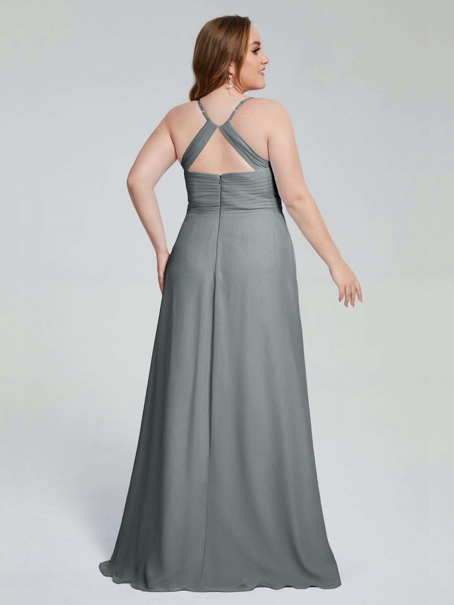 Julianna Modest Spaghetti Straps Plus Size Bridesmaid Dresses