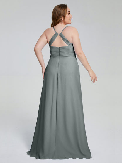 Julianna Modest Spaghetti Straps Plus Size Bridesmaid Dresses