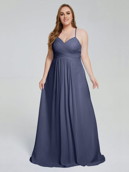 Julianna Modest Spaghetti Straps Plus Size Bridesmaid Dresses