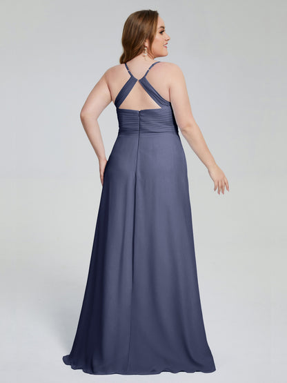 Julianna Modest Spaghetti Straps Plus Size Bridesmaid Dresses
