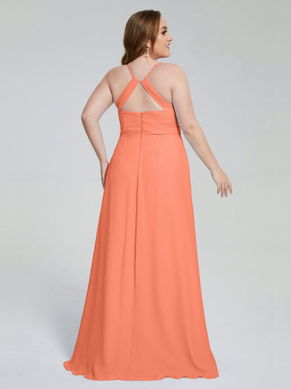 Julianna Modest Spaghetti Straps Plus Size Bridesmaid Dresses
